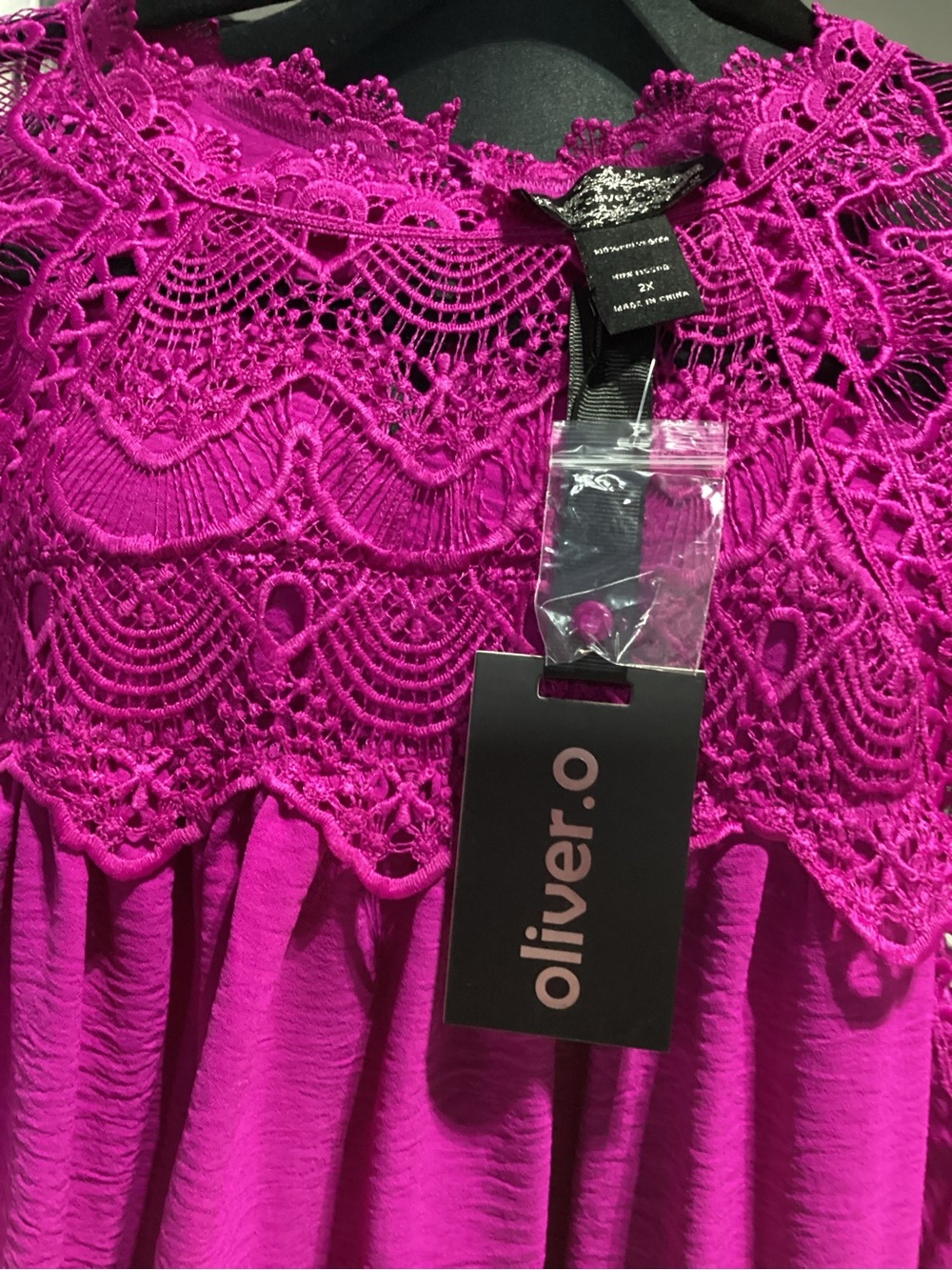 Women's Fuchsia Crochet Tank Top